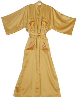 Gold Silk Robe - Dragon Embroidery
